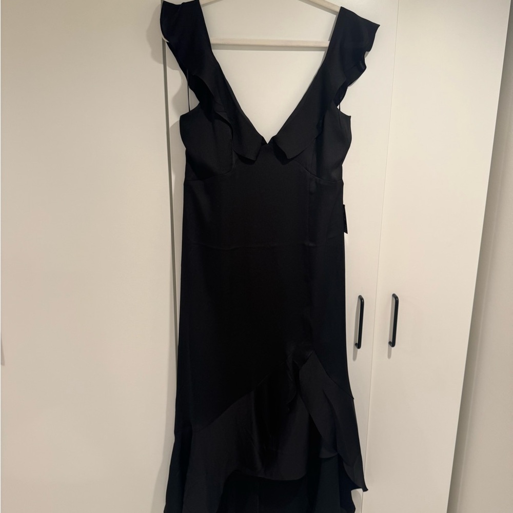 Express Black Midi Ruffle Dress